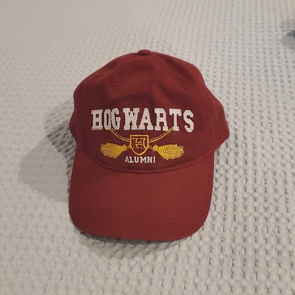 Harry Potter Hat Cap Adjustable Maroon Hogwarts Alumni Embroidered Logo Adults